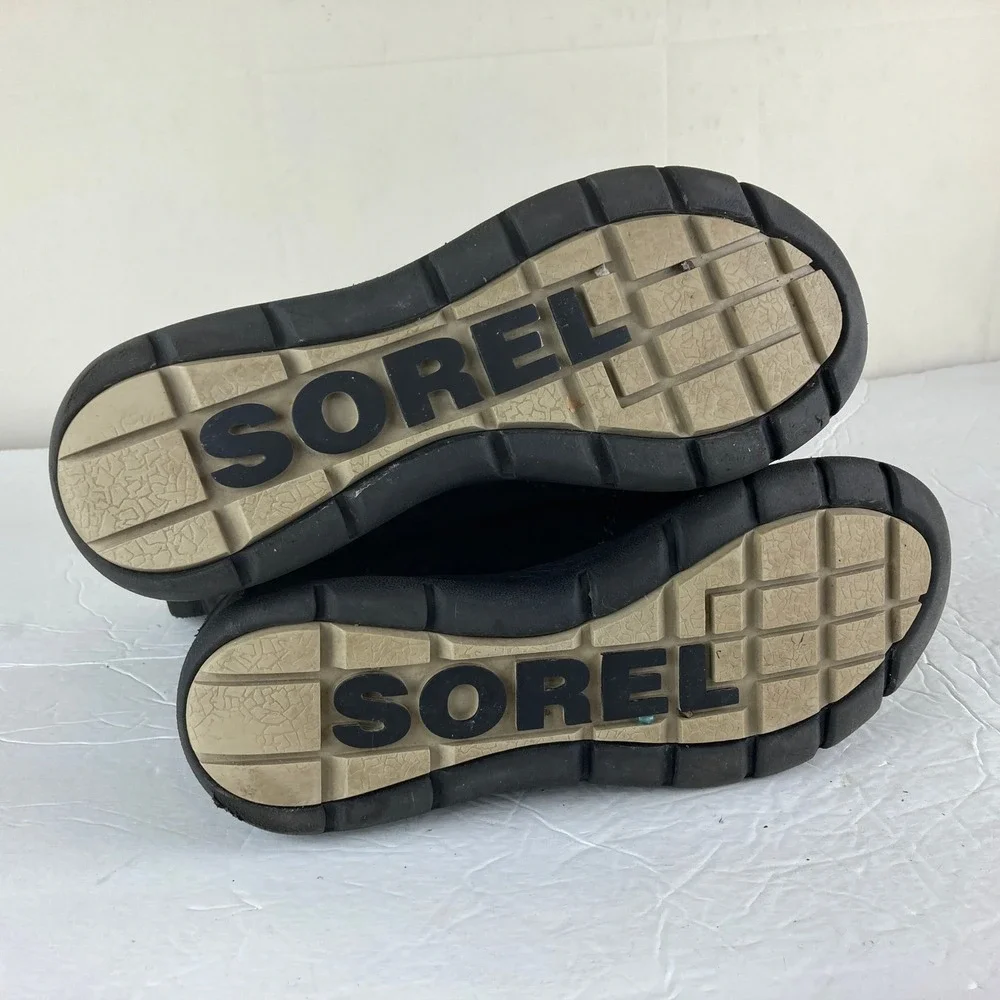 Sorel Tivoli III Winter Boots Women 7.5 Black Waterproof Suede Faux Fur Gorpcore